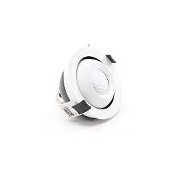 Recessed LED ceiling luminaire BELLATRIX, current constant, 18V DC, 500mA, 9W 3000K 760lm 40�, cRi > 90, swivelling, white