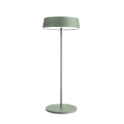 Tafellamp op batterijen MIRAM HEAD + TABLE STAND Set van 1, met Touch-Dimmer, magnetische Montage IP54, mat, grijsgroen dimbaar