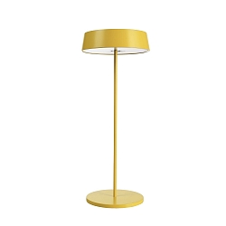 Tafellamp op batterijen MIRAM HEAD + TABLE STAND Set van 1, met Touch-Dimmer, magnetische Montage IP54, geel dimbaar