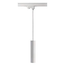 3-phase pendant luminaire CAN 350 down, cylindrical, long GU10 IP20, white