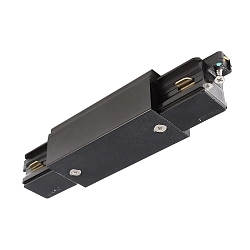 1-fase lengteconnector D ONE met voedermogelijkheid, links-rechts, zwart