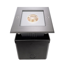 LED in-ground luminaire COB outdoor spot square, symmetrical, 220-240V AC / 50-60Hz, 6W, stainless steel, 25°, IP67, 3000K