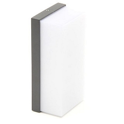 Wandarmatuur voor buitenshuis GRUMIUM hoekig, CCT Switch IP54, donkergrijs, gesatineerd, wit