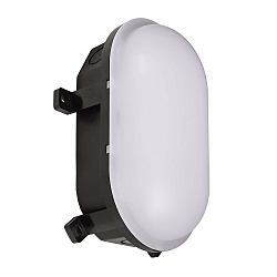 Armatuur voor vochtige ruimten SOTANO IP54 ovaal, CCT Switch, slagvast, schakelbaar, multipower IP54, zwart 