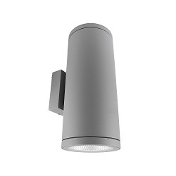 Gevelspot SHORELINE PRO ROUND 140 UP&DOWN 2-vlams, rond, CCT Switch IP65, lichtgrijs dimbaar