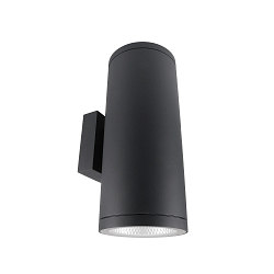 Gevelspot SHORELINE PRO ROUND 140 UP&DOWN 2-vlams, rond, CCT Switch IP65, donkergrijs dimbaar