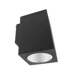 Gevelspot SHORELINE PRO SQUARE 140 DOWN 1-vlams, hoekig, CCT Switch IP65, donkergrijs dimbaar