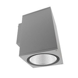 Gevelspot SHORELINE PRO SQUARE 140 DOWN 1-vlams, hoekig, CCT Switch IP65, lichtgrijs dimbaar