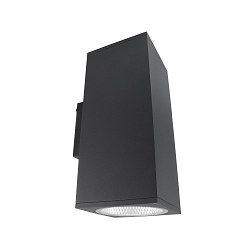 Gevelspot SHORELINE PRO SQUARE 140 UP&DOWN 2-vlams, hoekig, CCT Switch IP65, donkergrijs dimbaar