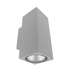 Gevelspot PRO SQUARE 100 UP&DOWN 2-vlams, hoekig, CCT Switch IP65, lichtgrijs dimbaar