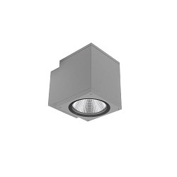 Gevelspot PRO SQUARE 100 DOWN 1-vlams, hoekig, CCT Switch IP65, lichtgrijs dimbaar