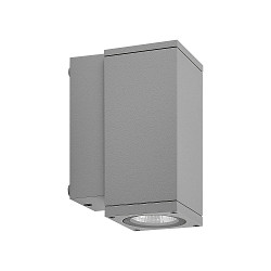 Gevelspot SHORELINE PRO LED SQUARE 70 DOWN 1-vlams, hoekig, CCT Switch IP65, lichtgrijs dimbaar