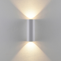 outdoor wall luminaire CAN OUTDOOR UP & DOWN up / down, 2 flames, cylindrical, rigid GU10 IP65, white