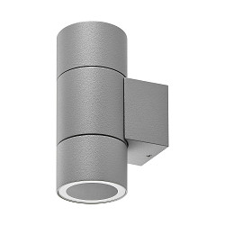 Gevelspot ACHERNAR UP & DOWN 2-vlams, cilindrisch, met lamphouder GU10 IP65, lichtgrijs