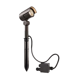 Lamp met grondpen KEID II kantelbaar, schakelbaar IP65, donkergrijs 