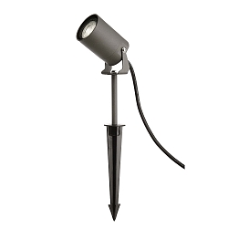Lamp met grondpen SPIKY 60MM cilindrisch, lang, instelbaar GU10 IP65 / IP44, donkergrijs dimbaar