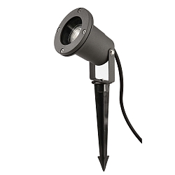 Lamp met grondpen SPIKY 100MM cilindrisch, kort, instelbaar GU10 IP65 / IP44, zwart dimbaar