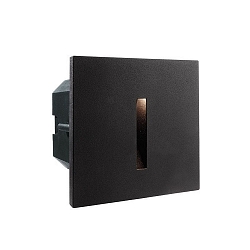 Cover LINEAR for recessed LED wall luminaire LIGHT base II COB outdoor, 10 x 10cm, beam angle 43�, aluminum, black