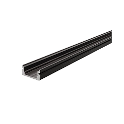 U-profiel AU-01-08 plat, zwart mat