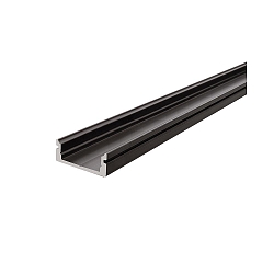 U-profiel AU-01-12 plat, zwart mat