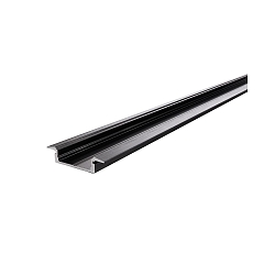 ET-01-15, flat T-profile for 15 - 16,3 mm LED stripes, 200cm, matt brushed black