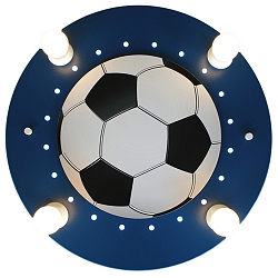 Plafondarmatuur FUSSBALL 4-vlams E14 IP20, donkerblauw, wit