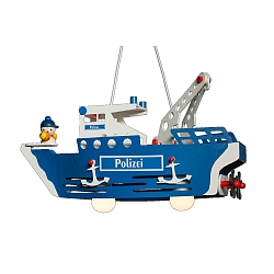 Pendelarmatuur POLIZEISCHIFF MIT �JOE� TECHNIKWELT 2-vlams E27, blauw