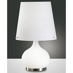 Tafelarmatuur ADE lang E27, E14 IP20, nikkel gesatineerd, wit dimbaar