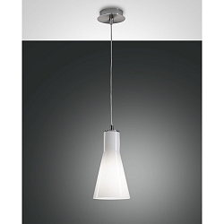 Fabas Luce DIANA Pendant luminaire, E27, chromed / glass white, � 14cm