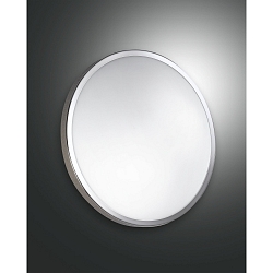 Fabas Luce PLAZA Ceiling luminaire, IP41, E27, glass white, � 30cm, metal chromed