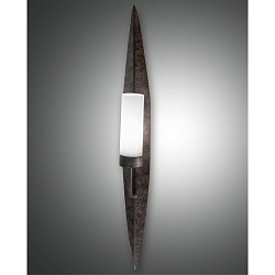 Fabas Luce VANITY Wall luminaire, E14, height: 70cm, glass white, dark rust colored