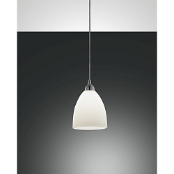 Pendelarmatuur PROVENZA klein, rond E27 IP20, chroom, wit dimbaar