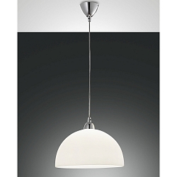 Pendelarmatuur NICE rond, medium E27 IP20, chroom, wit dimbaar