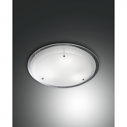 Plafondarmatuur HILL rond E27 IP20, chroom, wit dimbaar