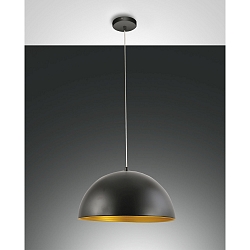 Pendelarmatuur DINGLE rond E27 IP20, zwart dimbaar