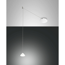 Pendelarmatuur ISABELLA 1-vlams IP20, chroom, gesatineerd, wit dimbaar