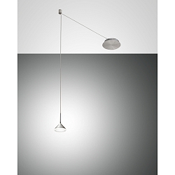 Pendelarmatuur ISABELLA 1-vlams IP20, aluminium, chroom, nikkel gesatineerd, gesatineerd dimbaar
