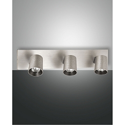 Spot MODO 3-vlams, instelbaar GU10 IP20, aluminium geborsteld dimbaar