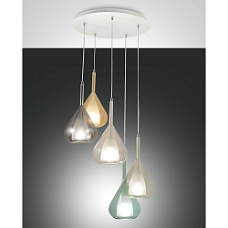 Pendelarmatuur LILA 5-vlams E27 IP20, wit 