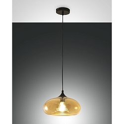Pendelarmatuur ELA instelbaar E27 IP20, amber, zwart dimbaar