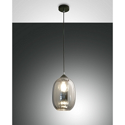 Pendant luminaire INFINITY, incl. Smartluce, E27, 1x 60W, IP20, gray transparent