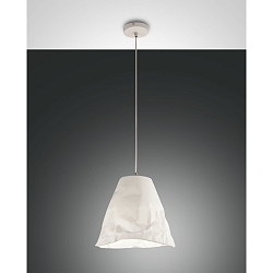 Pendelarmatuur CRUMPLE instelbaar E27 IP20, wit dimbaar