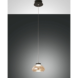 Pendelarmatuur ARABELLA kort IP20, amber, zwart dimbaar