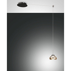 Pendelarmatuur ARABELLA lang IP20, amber, zwart dimbaar