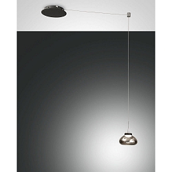 Pendelarmatuur ARABELLA lang IP20, rookkleuren, zwart dimbaar
