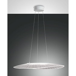 Pendelarmatuur VELA groot, ovaal IP20, transparant, wit dimbaar