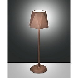 Acculamp KATY met aanraakdimmer IP54, roestbruin dimbaar