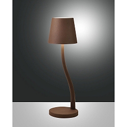 Tafellamp op batterijen JUDY up / down, met USB-Aansluiting, met Touch-Dimmer IP54, roestbruin dimbaar
