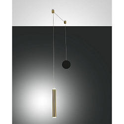 pendant luminaire PRADO IP20, brass, satined, black dimmable