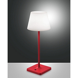 Tafellamp op batterijen ADAM met USB-Aansluiting, met Touch-Dimmer IP44, rood dimbaar